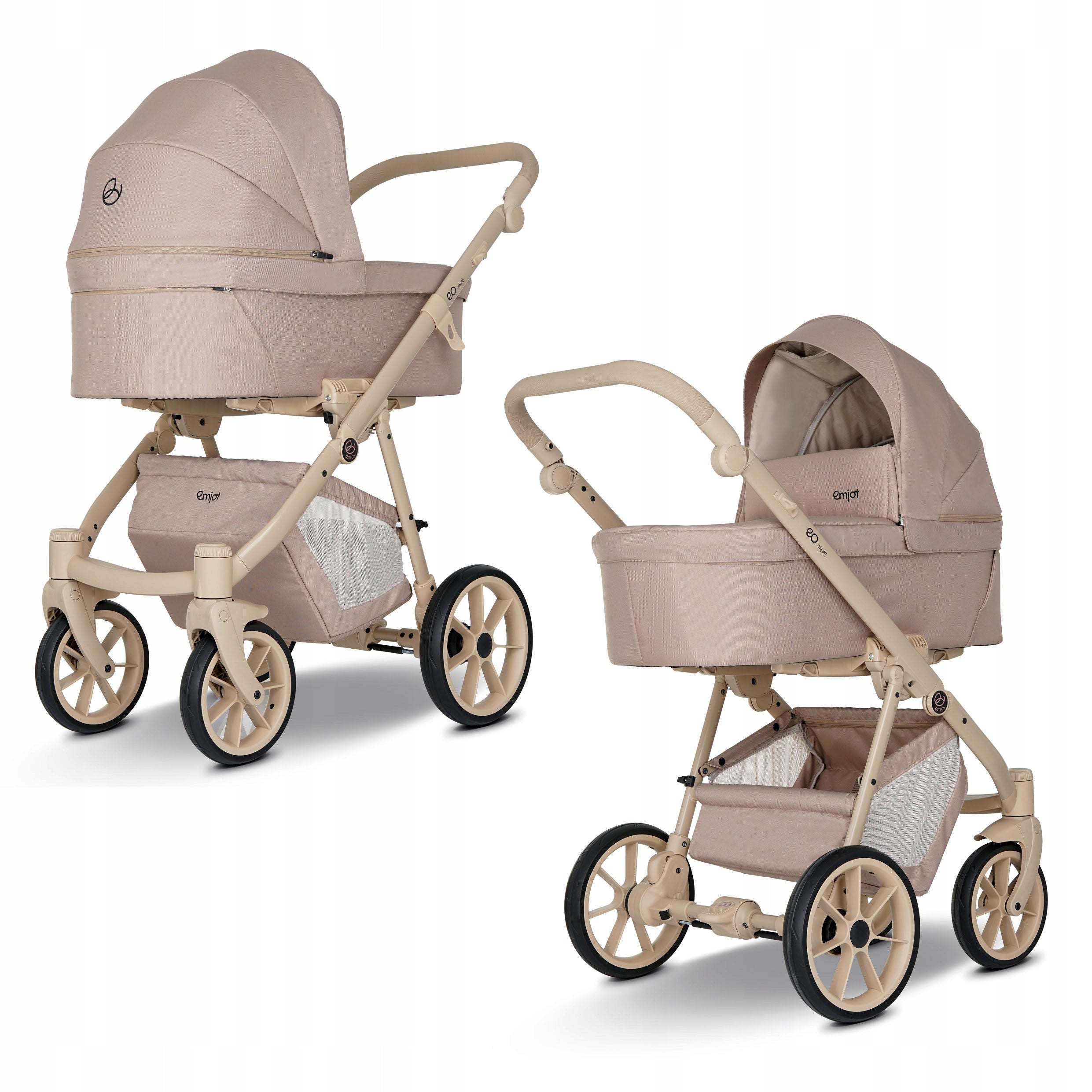 BABY STROLLER 4in1 EMJOT EQ TAUPE beige multifunctional ISOFIX base accessories Manufacturer code EMJOT EQ TAUPE -4w1