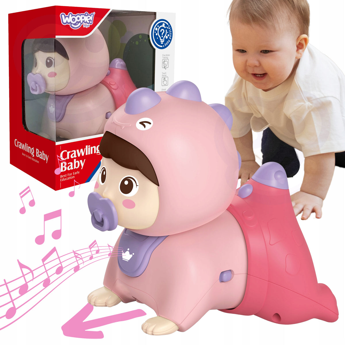 BABY TO LEARN CRAWLING INTERACTIVE TOY FOR CHILDREN LIGHT SOUND