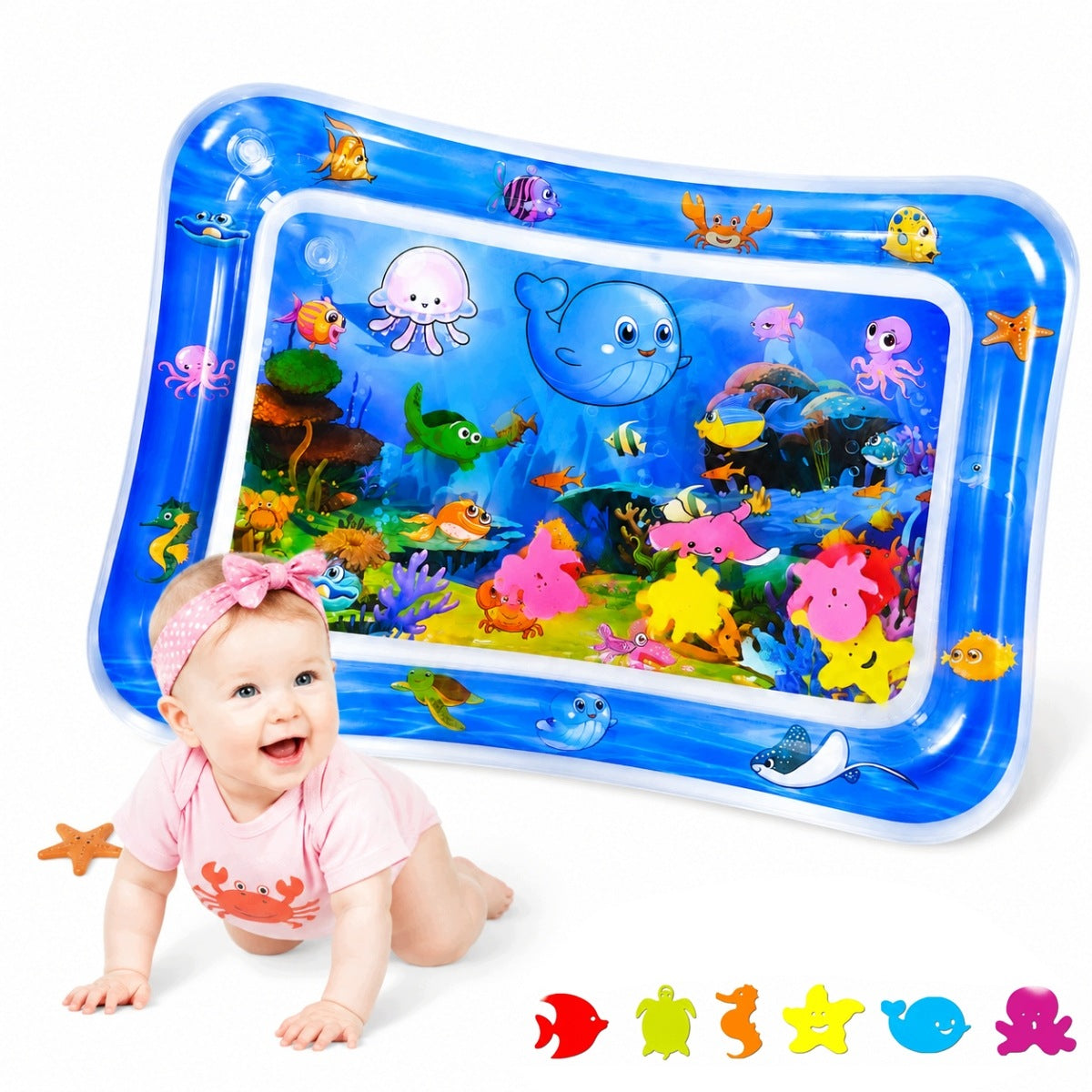 BABY WATER MAT PVC NON-SLIP TEAR RESISTANT BLUE