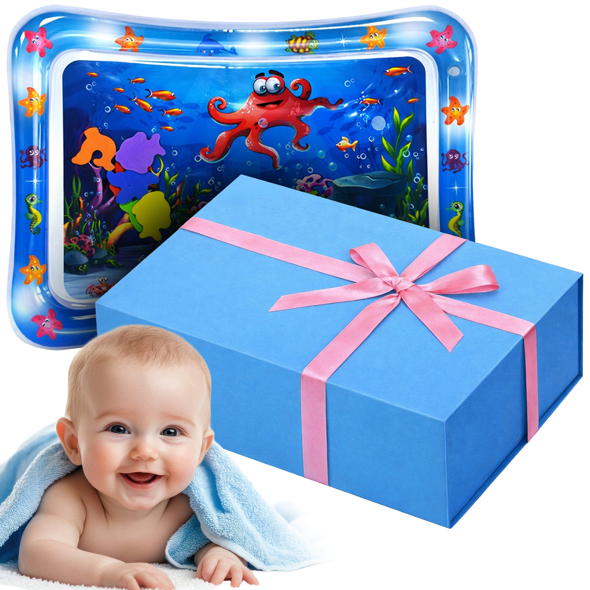 BABY WATER SENSORY MAT MULTICOLOR INFLATABLE XXL Manufacturer code EDUKACYJNA ROZWÓJ ZABAWA BEZPIECZEŃSTWO PVC