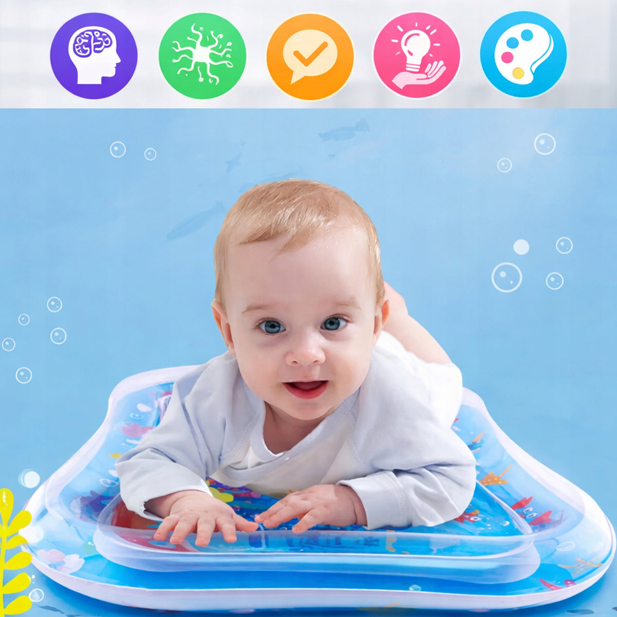 BABY WATER SENSORY MAT MULTICOLOR INFLATABLE XXL Packaging status original