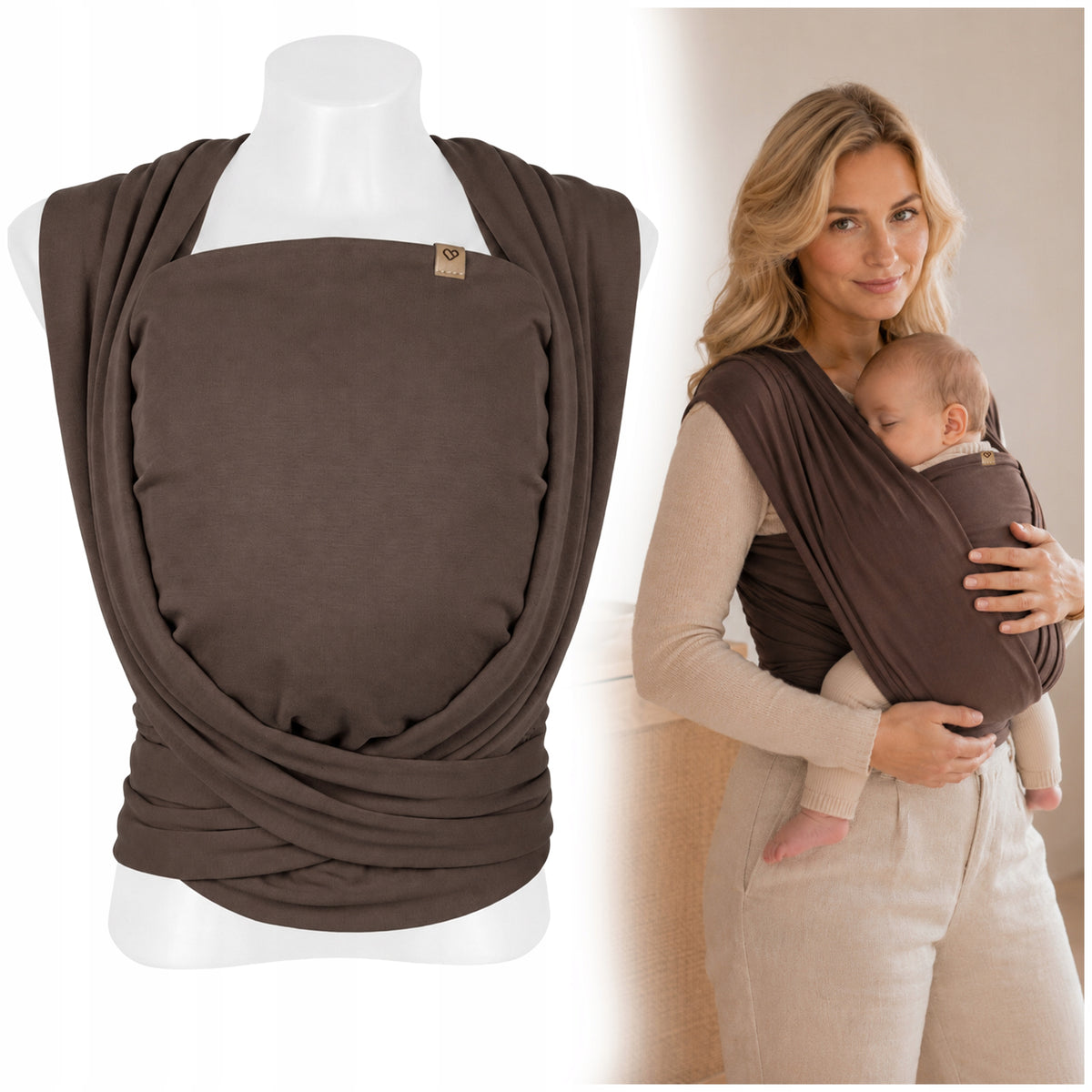 BABY WEARING SCARF ELASTIC COTTON SOFT 55x500cm ZAFFIRO