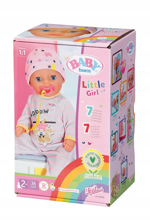 BABY born Little Girl 36 cm Interactive Doll with Accessories