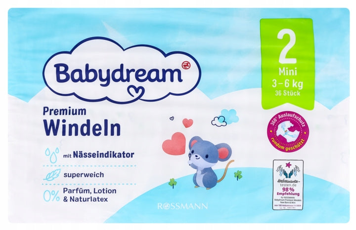 BABYDREAM Premium Diapers Mini size 2 36 pcs 3-6 kg