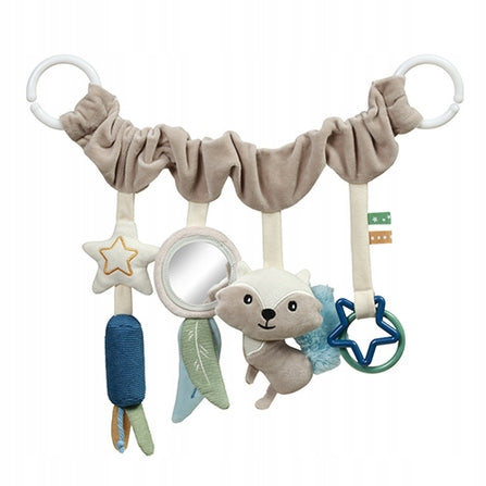 BABYONO EDUCATIONAL TOY PENDANT FOR STROLLER AND CAR SEAT RACCOON