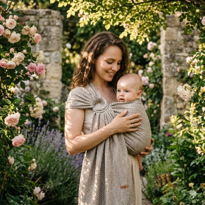BABYWEARING CIRCLE SCARF WOVEN COTTON BEIGE 70X460 CM ZAFFIRO Brand Zaffiro