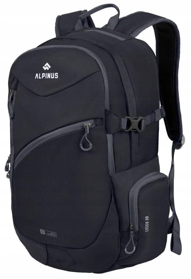 BACKPACK ALPINUS URBAN SPORTS TOURIST LAPTOP BLACK LECCO 30L