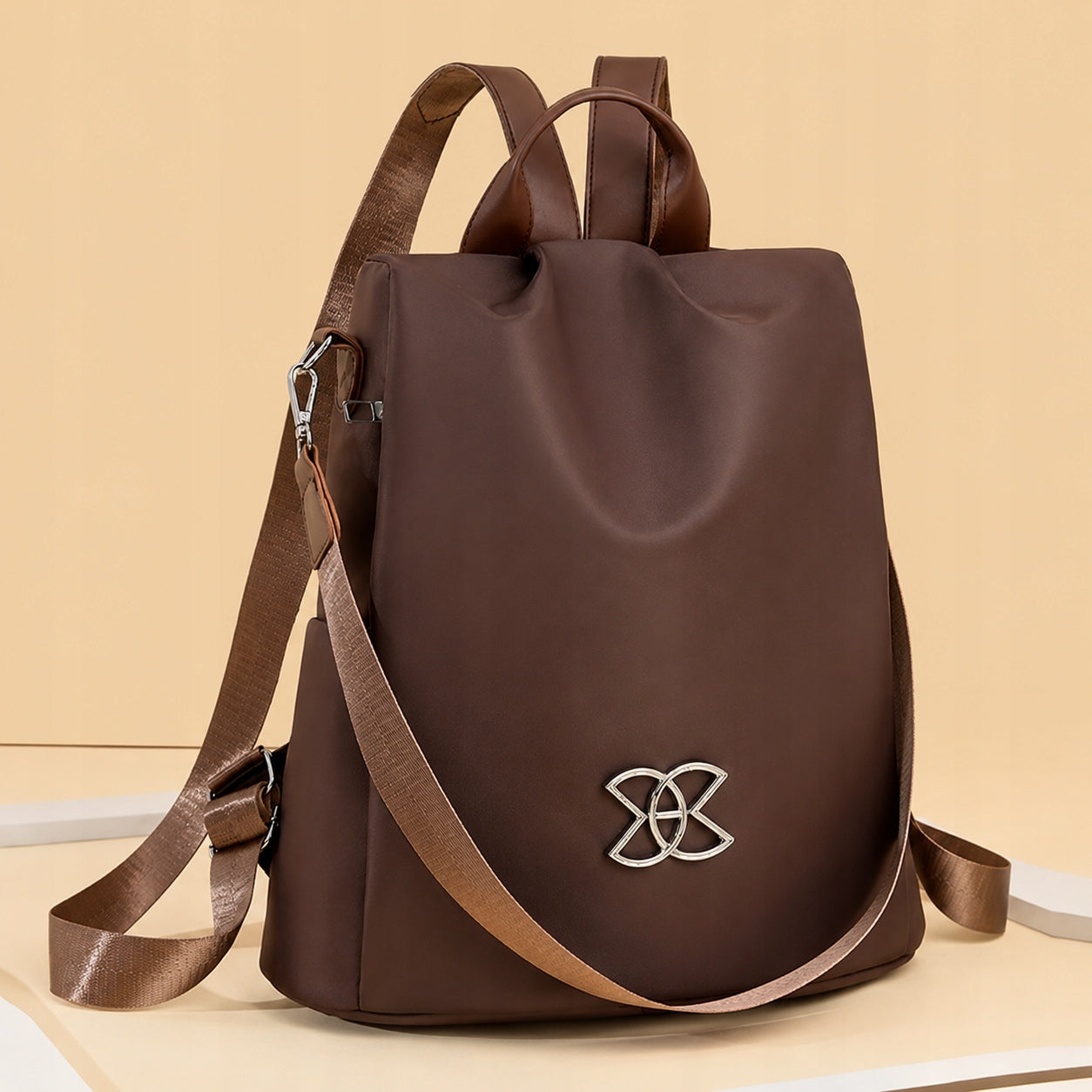 BACKPACK BAG 2IN1 WATERPROOF ELEGANT ANTI-THEFT ROOMY BROWN Manufacturer code 3831127620885