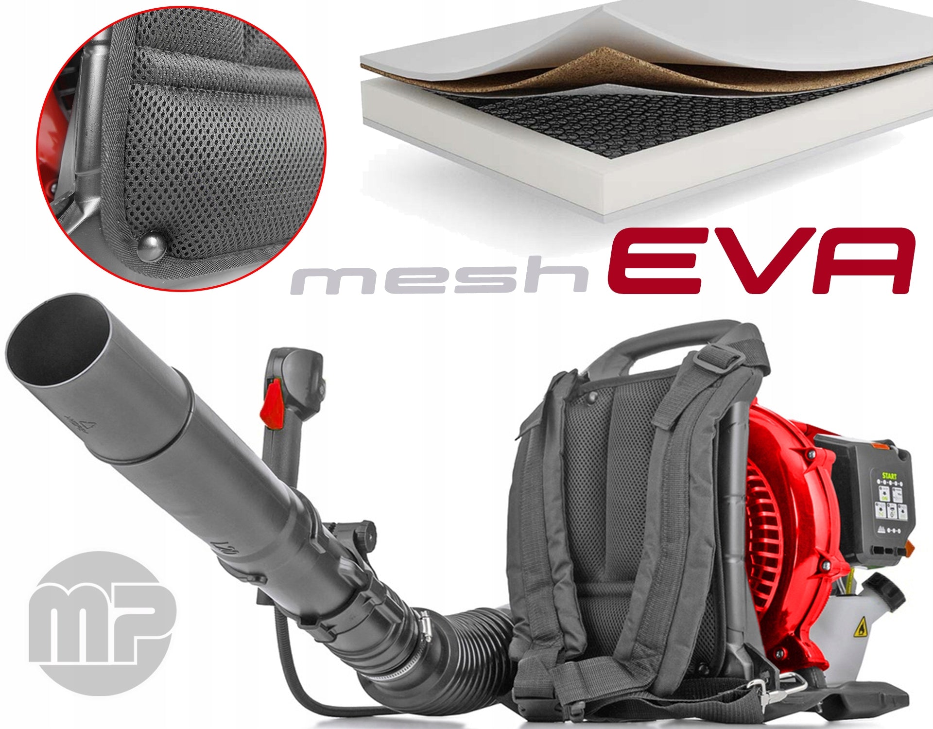 BACKPACK DIESEL BLOWER 370km/h 24m3/min LEAVES Garden MAJSTER mp0077 Output 24 m3/min