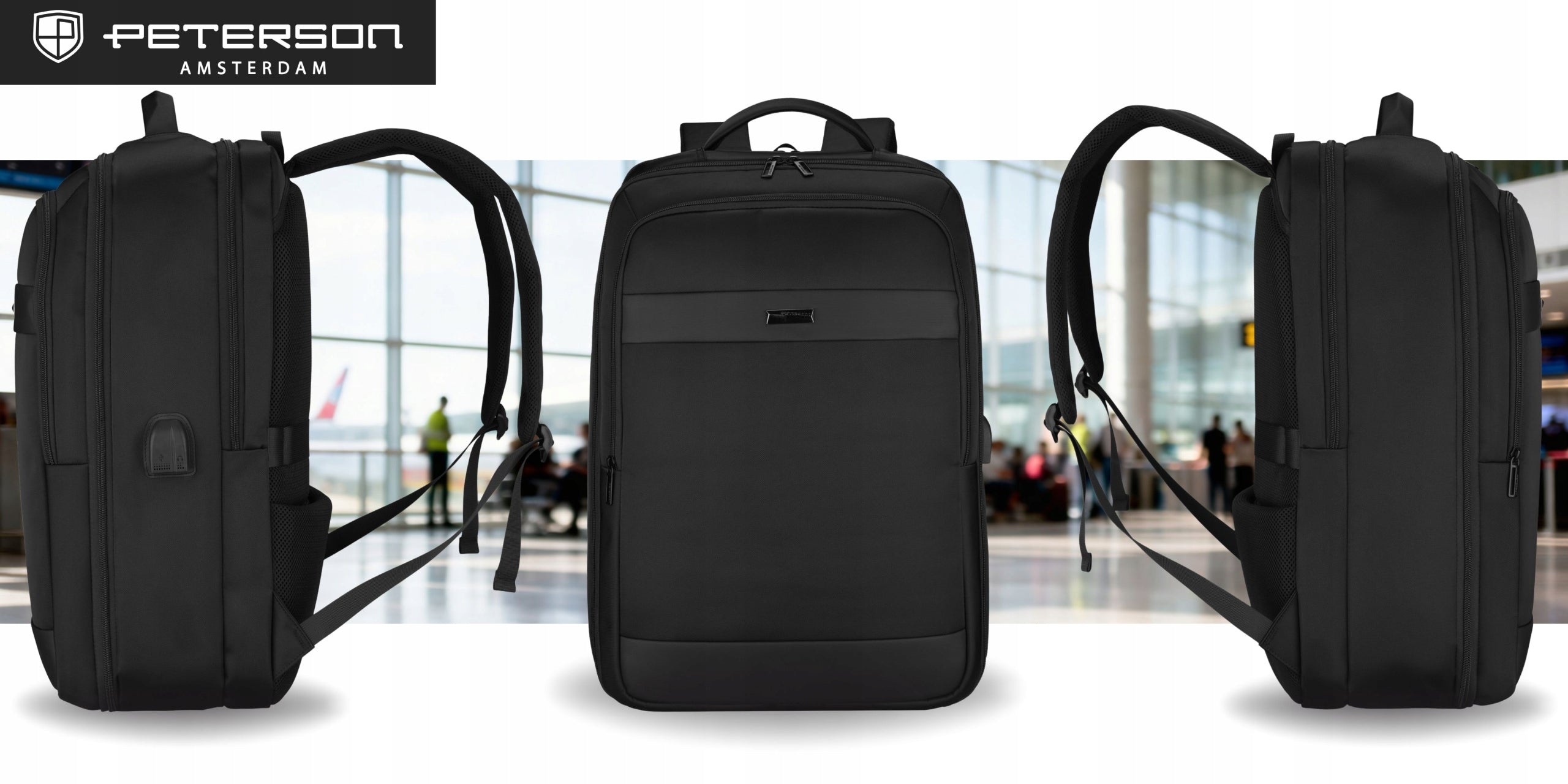 BACKPACK FOR AIRPLANE 55x40x20 RYANAIR WIZZAIR FLIGHT HAND LUGGAGE PETERSON Manufacturer code Plecak do samolotu Wizzair Ryanair podróżny