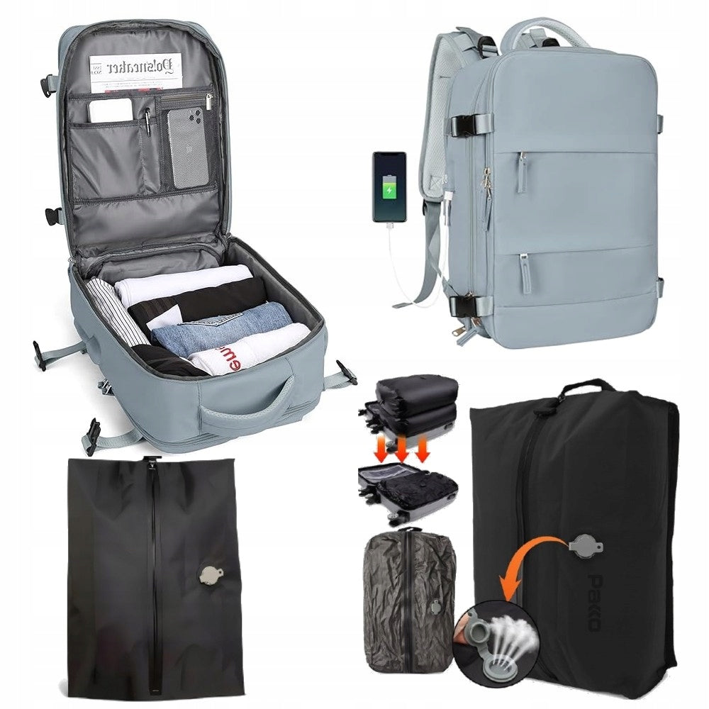 BACKPACK Luggage Handheld usb Vacuum Compression Bag PAKKO 40x20x25 T704