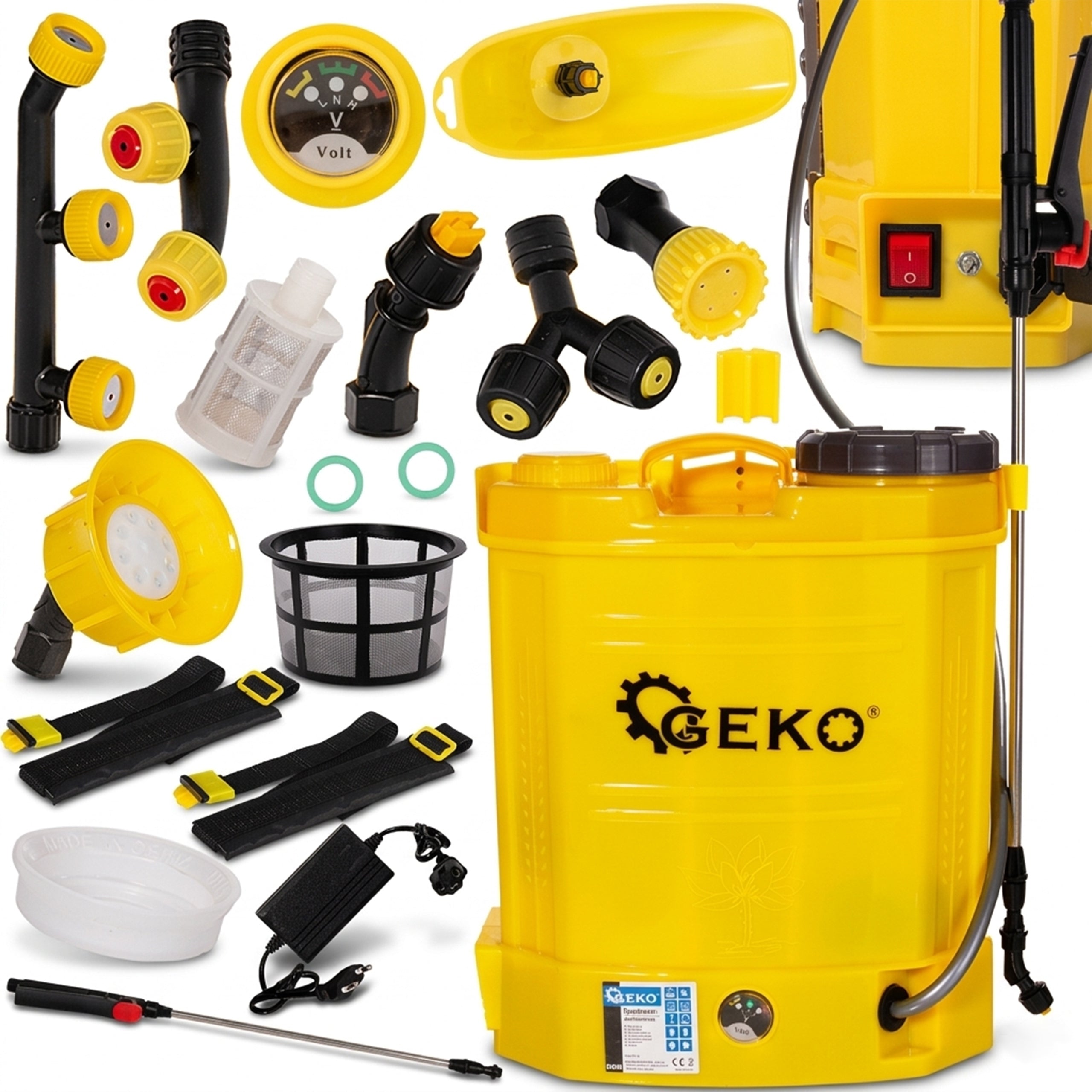 BACKPACK PRESSURE CORDLESS SPRAYER 12L 8Ah 7 NOZZLES LANCE 100CM