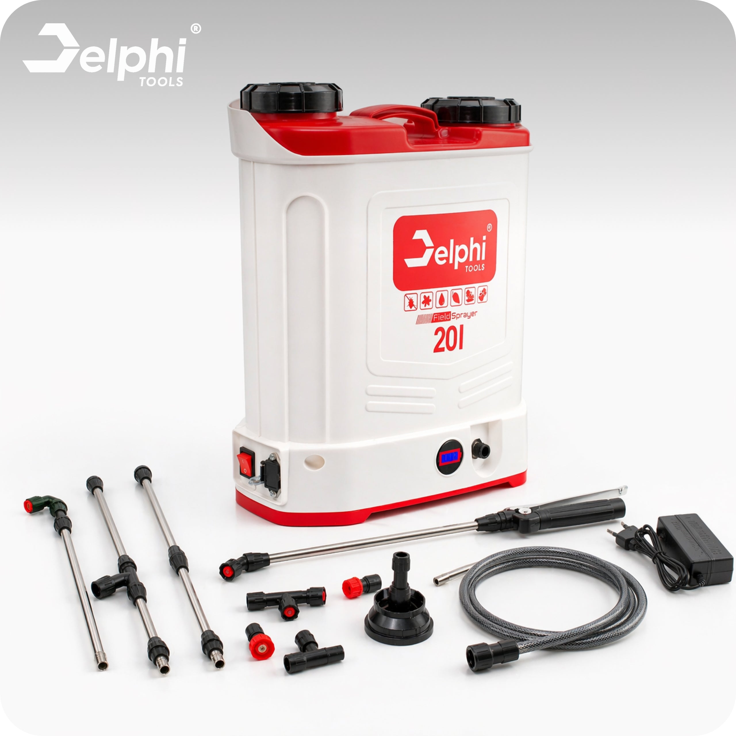BACKPACK PRESSURE CORDLESS SPRAYER 20L GARDEN 8Ah NOZZLES HOSE Packaging status original