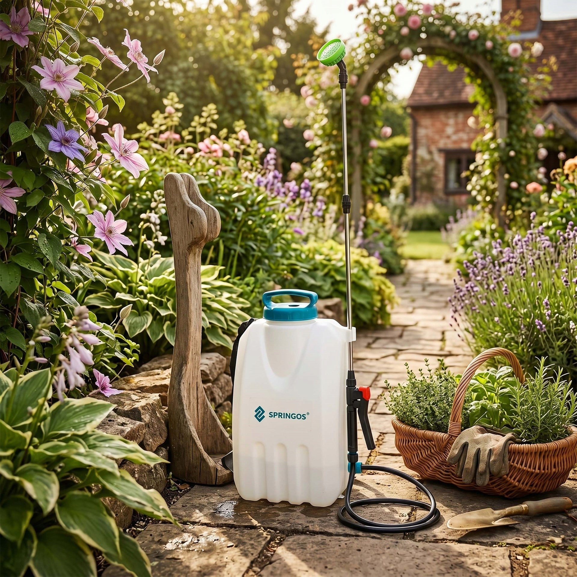 BACKPACK SPRAYER 12V ELECTRIC 12L PRESSURE GARDEN+6 NOZZLES STRONG Brand Springos