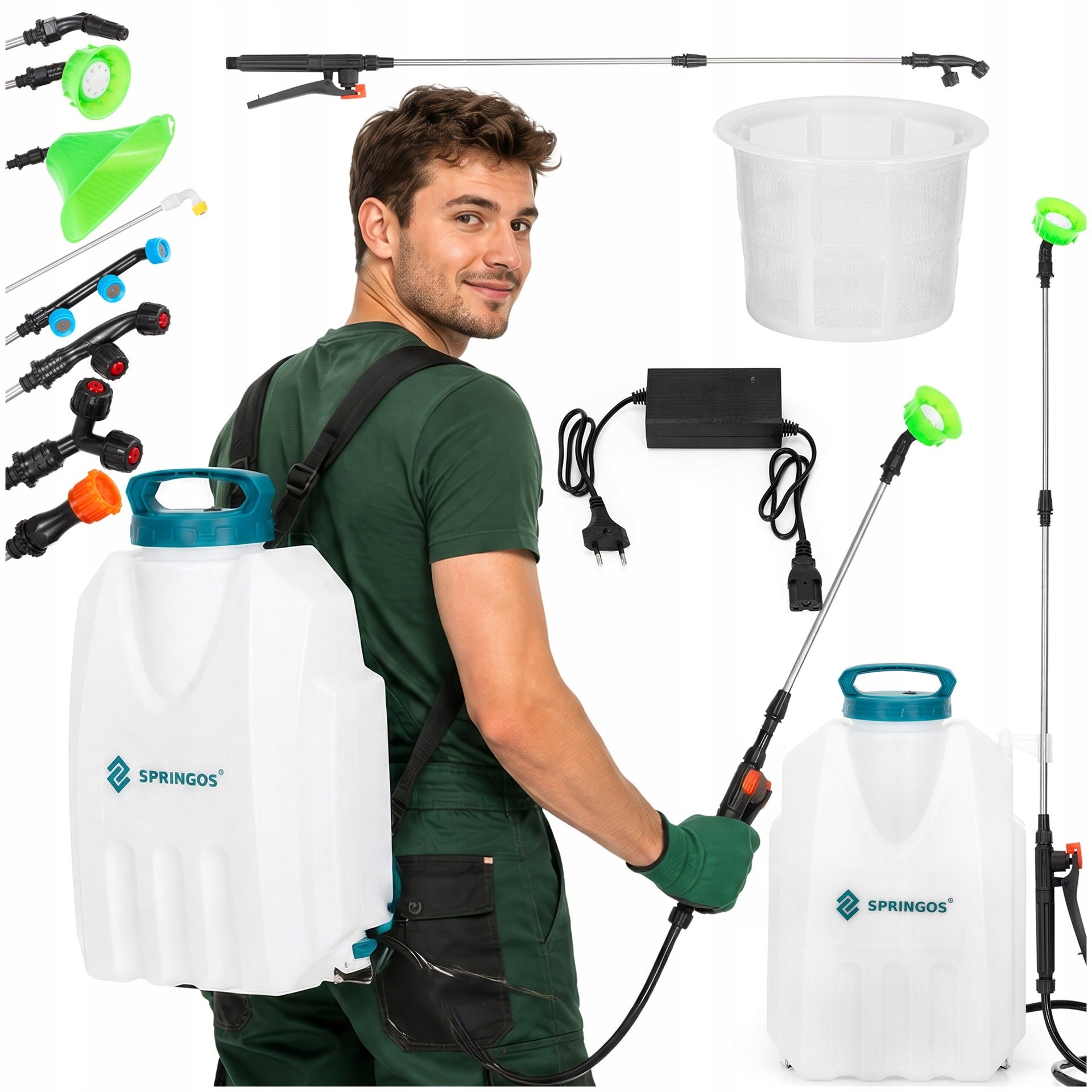 BACKPACK SPRAYER 12V ELECTRIC 12L PRESSURE GARDEN+6 NOZZLES STRONG