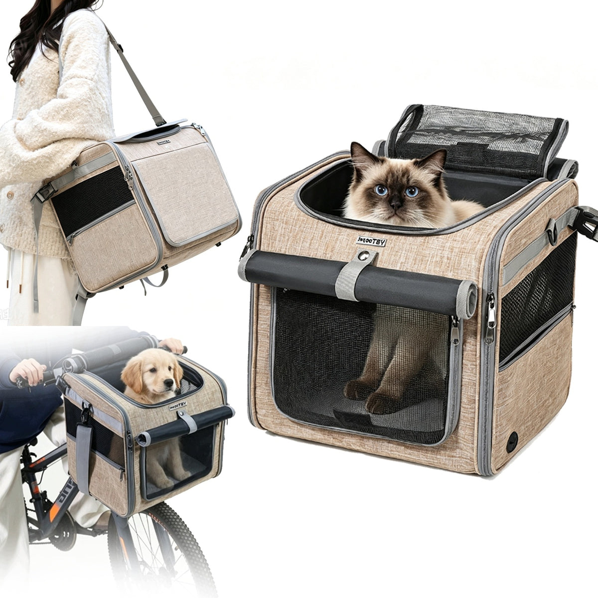 BACKPACK TRANSPORTER DOG CAT BAG FOLDING PLAYPEN XL 36*28*35cm, XL