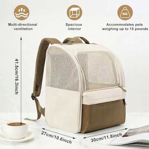 BACKPACK TRANSPORTER FOR DOG AND CAT FOLDABLE WATERPROOF UP TO 15 KG Manufacturer code B0G2MF7TN6