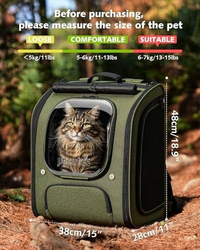 BACKPACK TRANSPORTER XL FOR CAT AND DOG BREATHABLE 38 X 28 X 48 CM Manufacturer code B0GF67GR8M