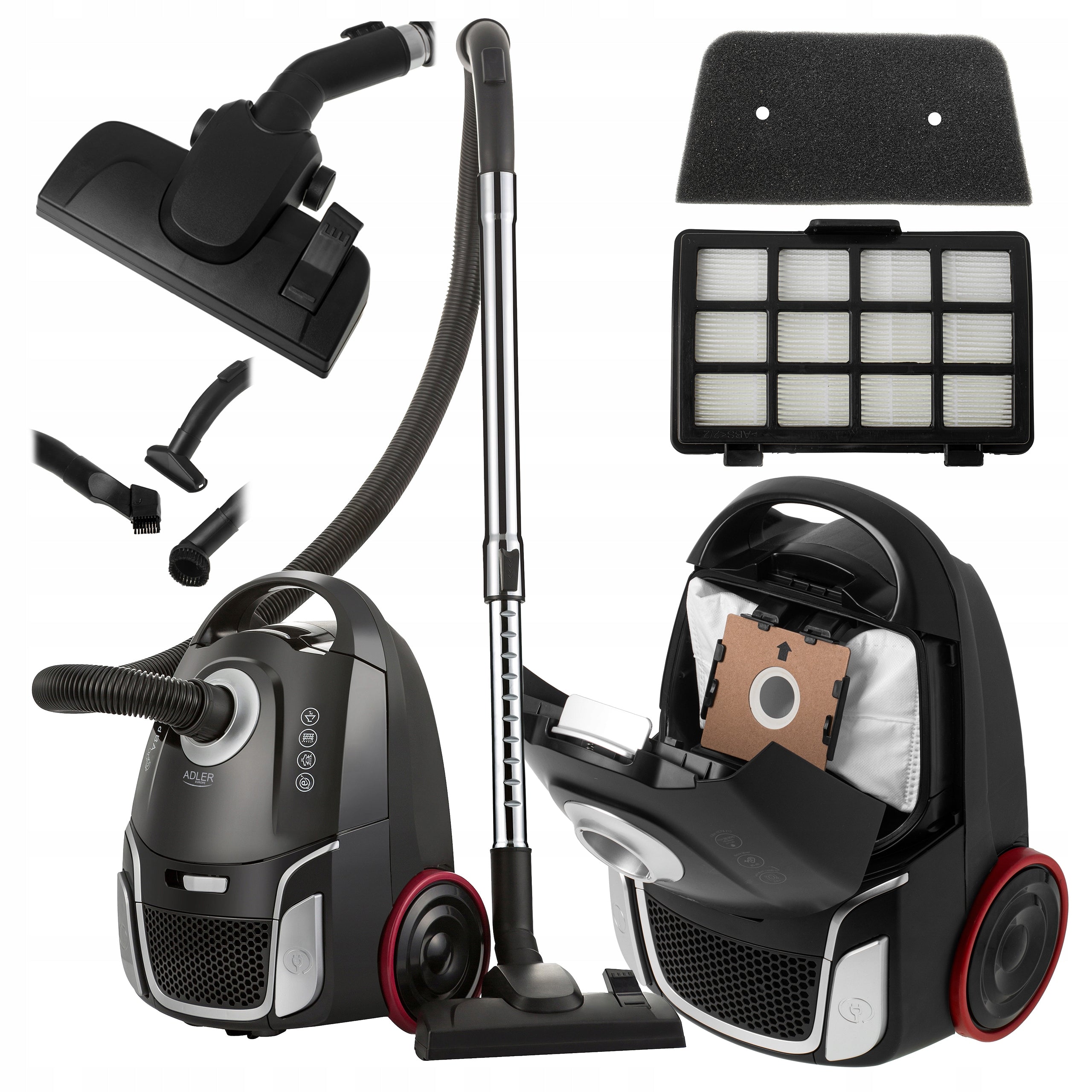 BAG VACUUM CLEANER TRADITIONAL HEPA FILTER FOR CARPET ALLERGY SUFFERERS 2200W 65dB