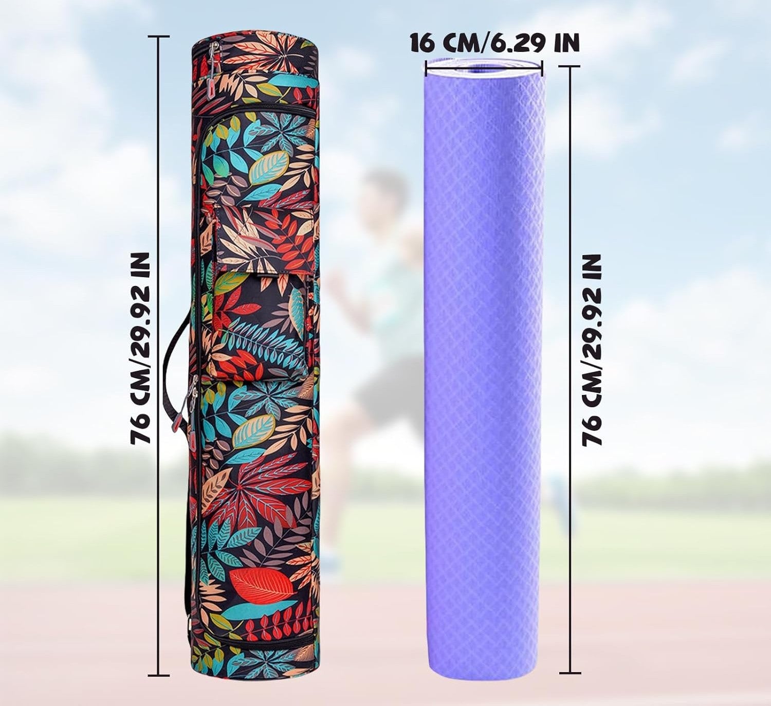 BAG YOGA MAT COVER WATERPROOF SHOULDER LARGE POCKETS 76CM EAN (GTIN) 4971372159657