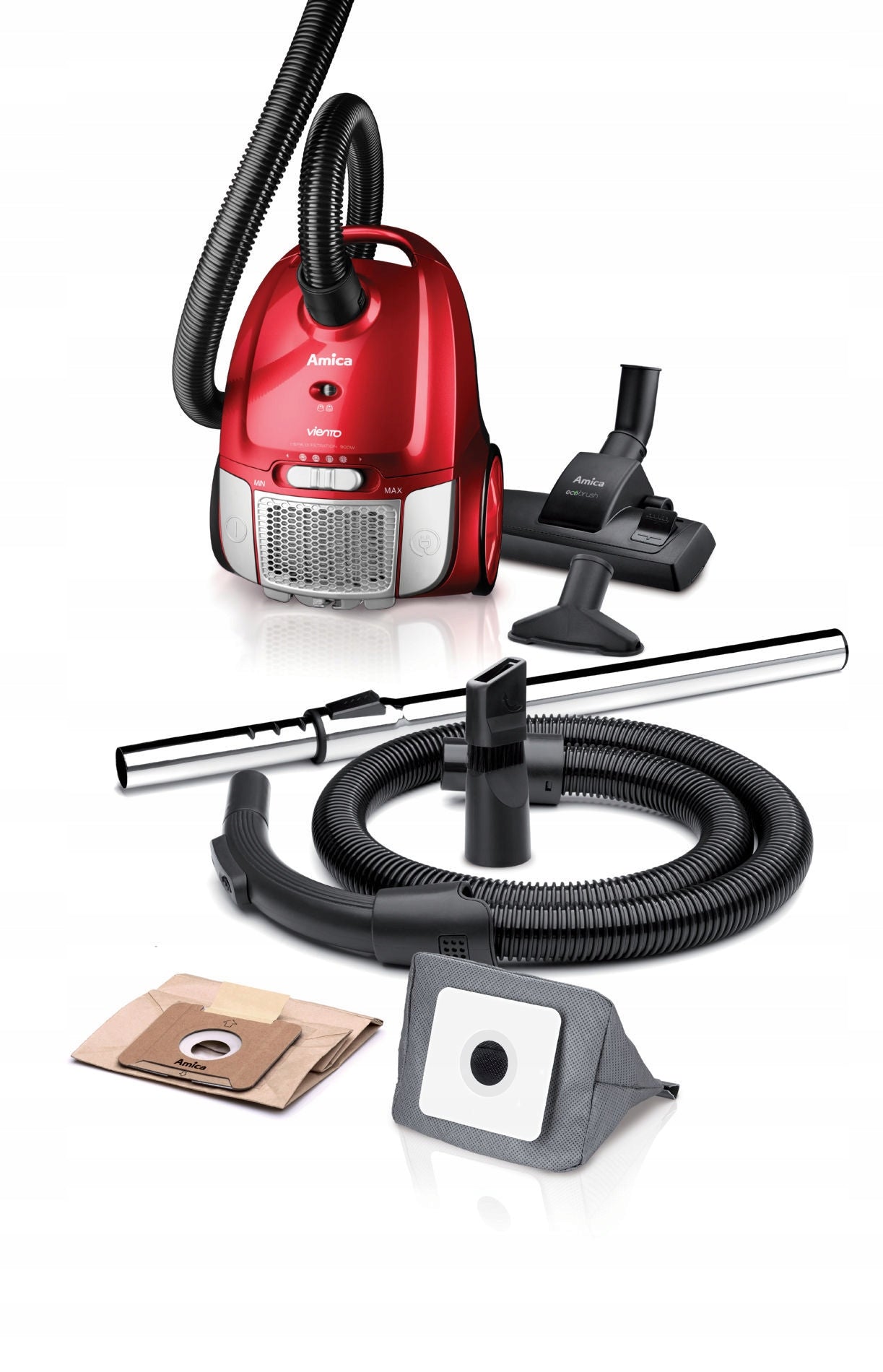 BAGGED VACUUM CLEANER AMICA VIENTO VI2031 900W HEPA Dominant color red