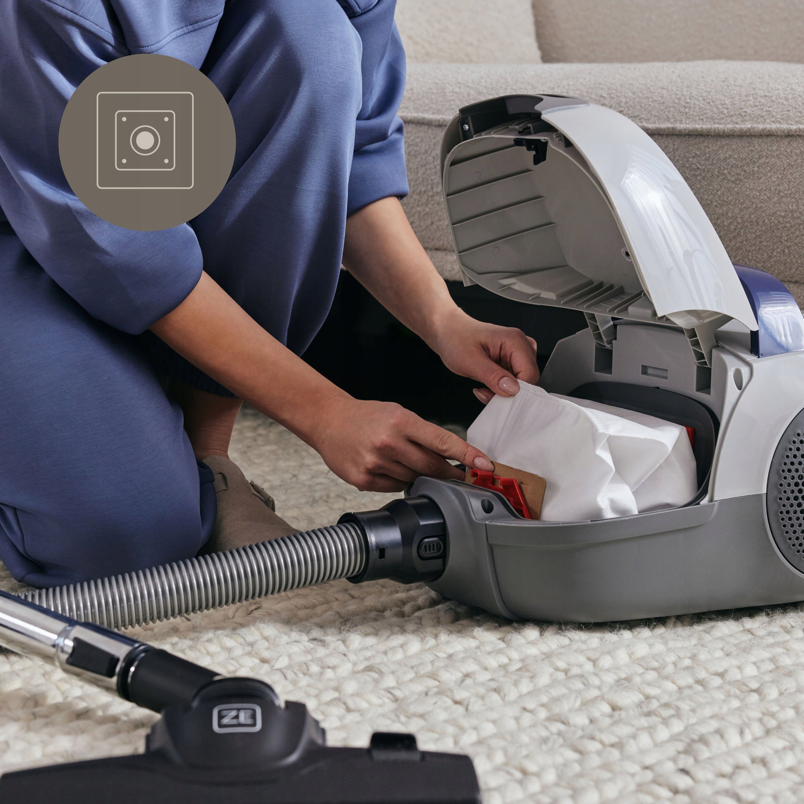 BAGGED VACUUM CLEANER QUIET STRONG FOR HOME HEPA H13 + SCENTED DISCS + BAGS Manufacturer code ODKURZACZ domowy dla alergików