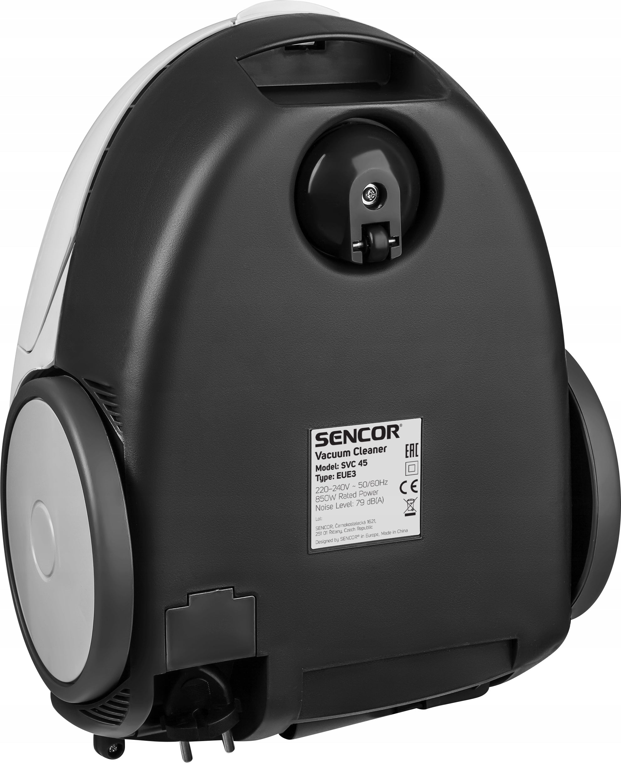 BAGGED VACUUM CLEANER TRADITIONAL SENCOR 850W ECO RANGE 7,5M SVC 45WH Manufacturer code SENCOR SVC 45WH-EUE3 ECO