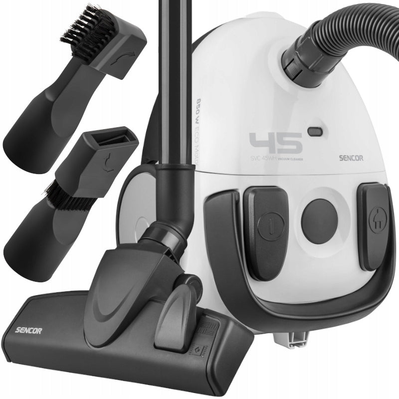 BAGGED VACUUM CLEANER TRADITIONAL SENCOR 850W ECO RANGE 7,5M SVC 45WH