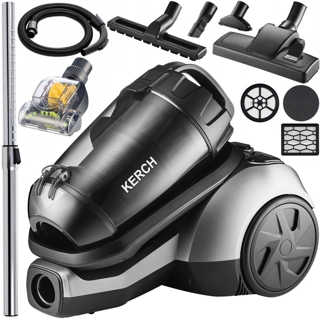 BAGLESS CYCLONE VACUUM CLEANER KERCH DELTA 4000W 3L +TURBO BRUSH