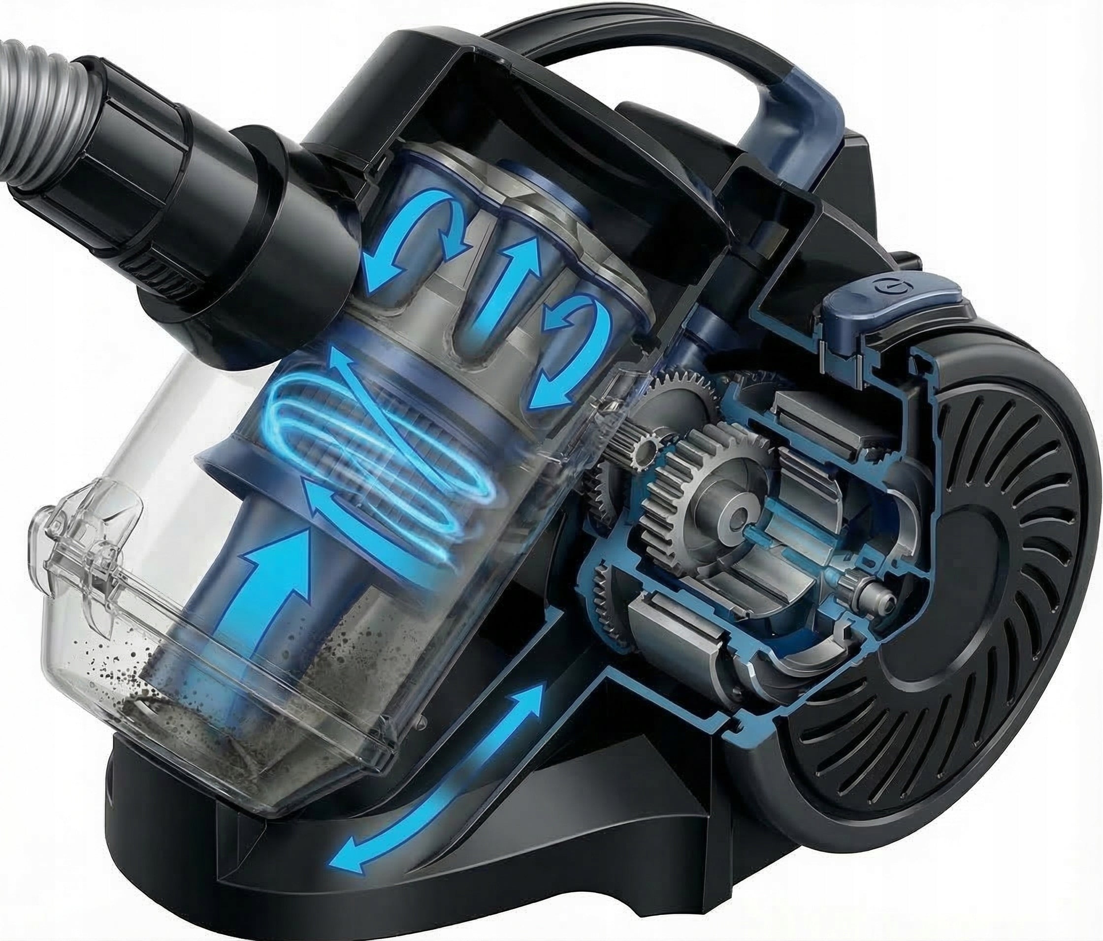 BAGLESS HOUSEHOLD CYCLONE VACUUM CLEANER 2L 800W HEPA FILTER QUIET COMPACT Dominant color black