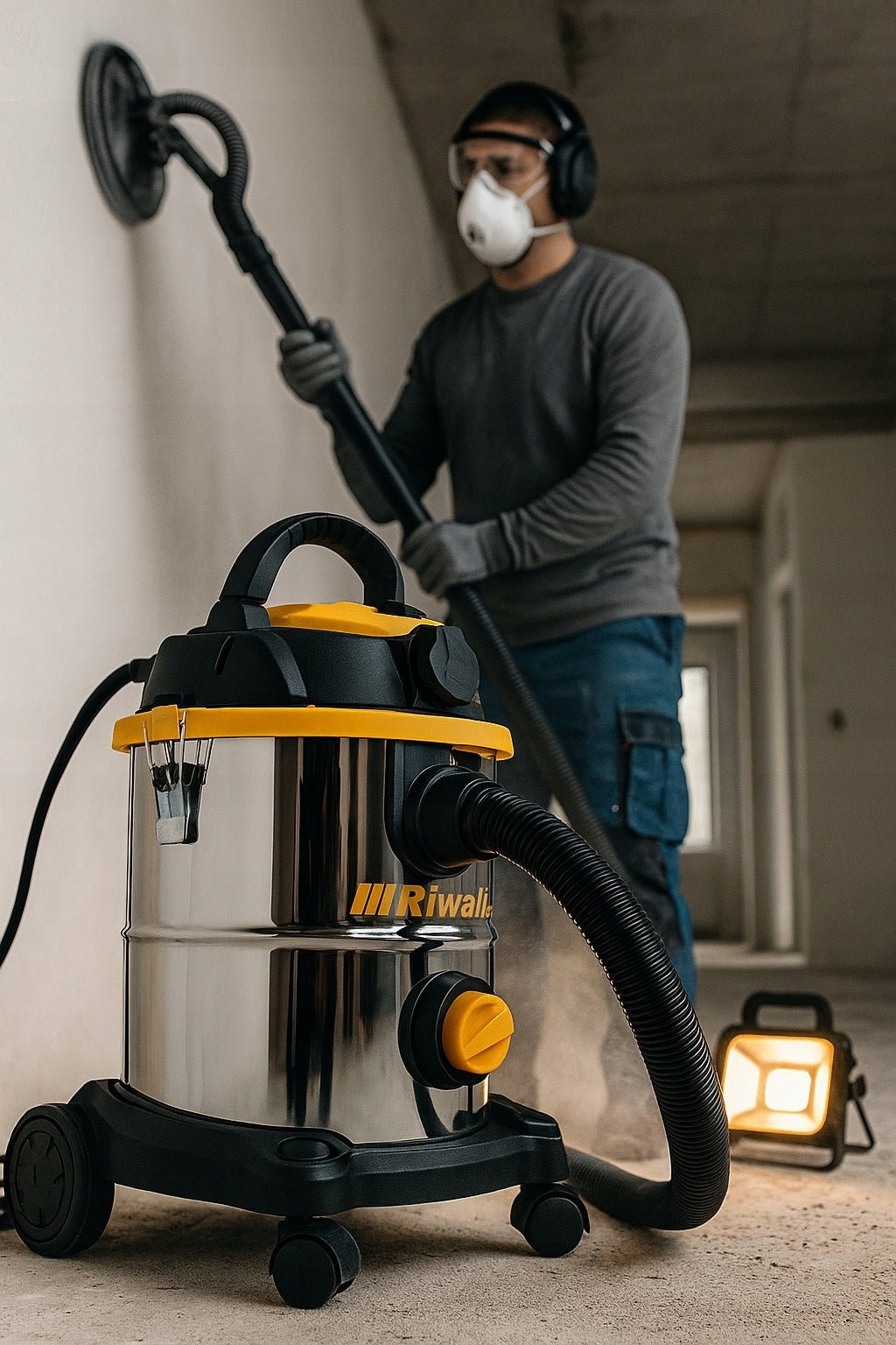 BAGLESS VACUUM CLEANER WITH BLOWER FUNCTION INDUSTRIAL DRY-WET INDUSTRIAL Brand Riwall Pro