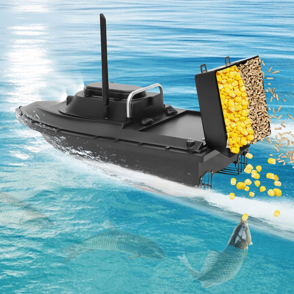 BAIT BOAT FISHING BOAT WITH BAIT 2 CHAMBERS Packaging status original