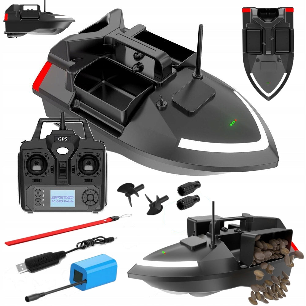 BAIT BOAT FLYTEC V020 GPS, 3 TANKS 500m BATTERY 12000mAh LED