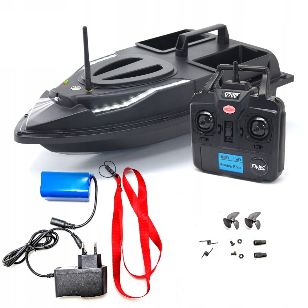 BAIT BOAT FLYTEC V700 Fishing Boat 500m BATTERY 12000mAh LED 6 km/h