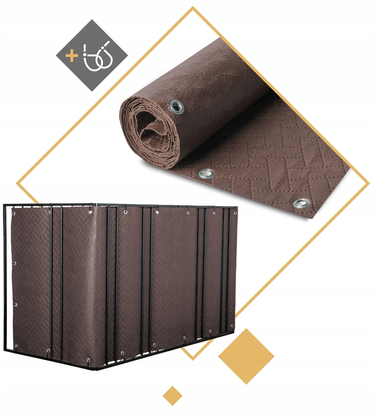BALCONY COVER PREMIUM BRONZE 0,9x4M BALCONY MAT TERRACE FENCE THICK 240g EAN (GTIN) 5905683402880