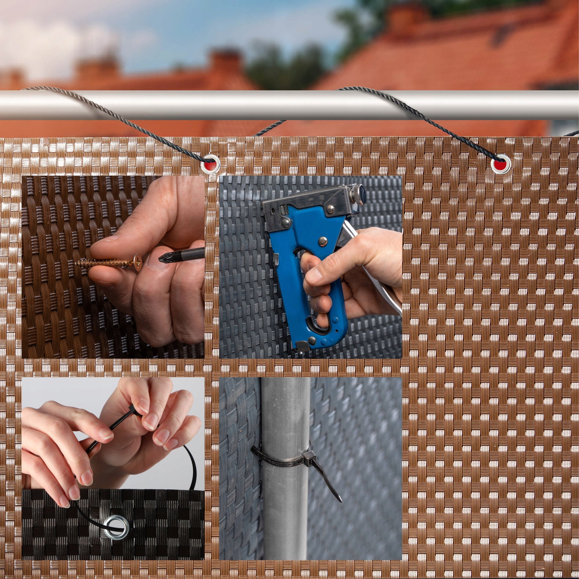 BALCONY COVER TECHNORATTAN 0,9x5m BROWN DARK MAT FOR BALCONY PREMIUM Manufacturer code K977