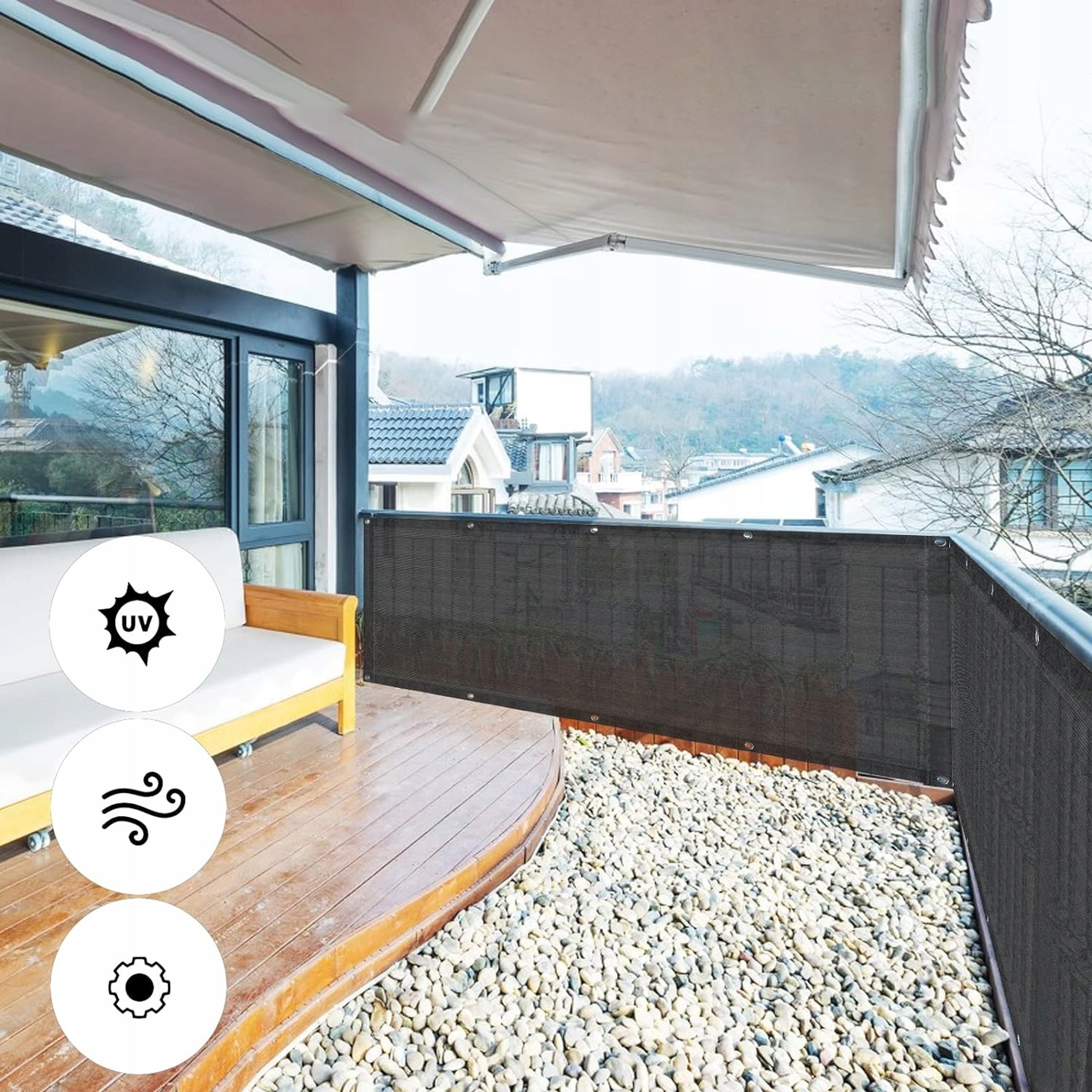 BALCONY COVER TERRACE MAT BALCONY NET TERRACE FENCE 1,5x5m UV 95% Manufacturer code RC-K-932
