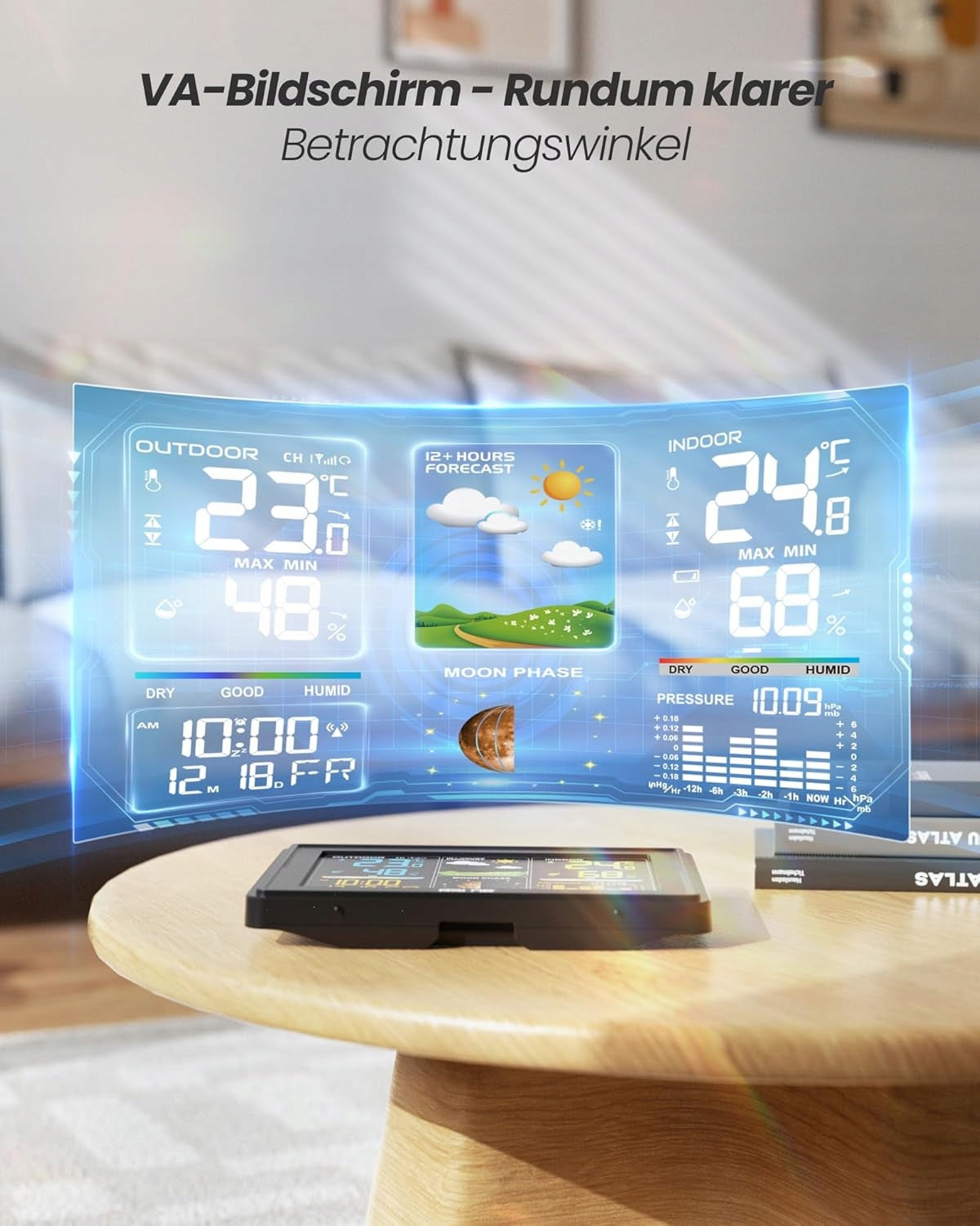 BALDR – Radio weather station with external sensor, DCF, black Manufacturer code B0359V2B