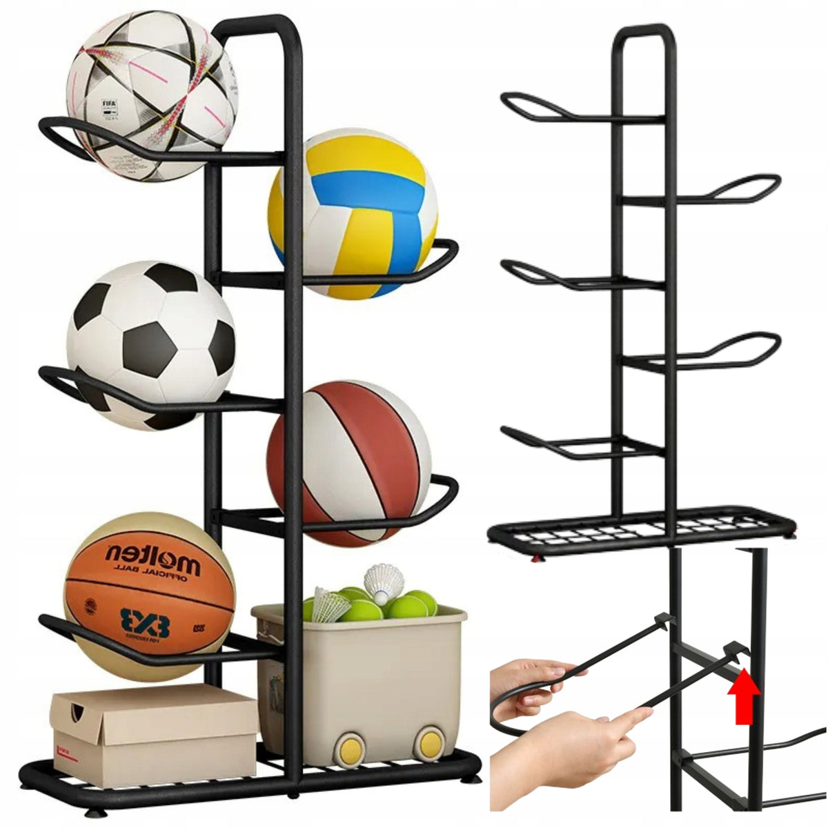 BALL STAND METAL STANDING BOOKCASE HOLDER ORGANIZER BALL HANGER