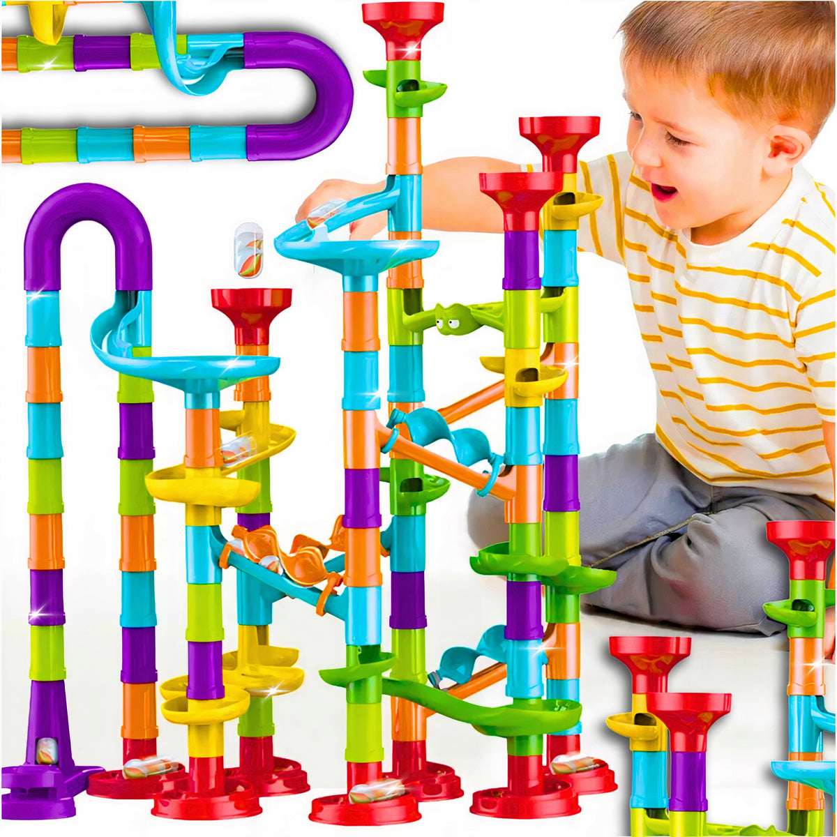 BALL TRACK BULLETS HIGH QUALITY SET OF BLOCKS 113 ELEMENTS FOR GIFT Manufacturer code KULODROM ZABAWKA DLA DZIECKA TOR KULOWY