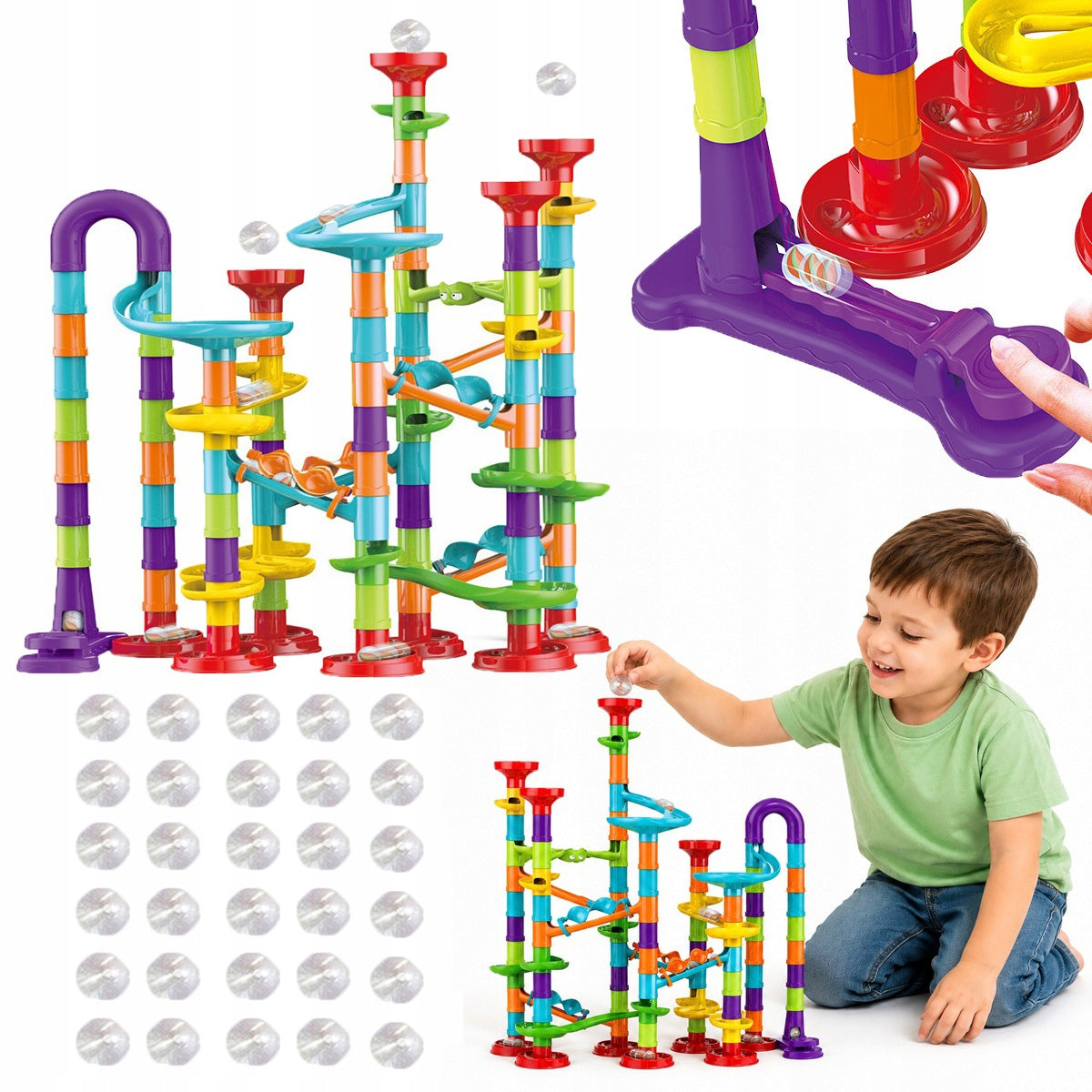 BALL TRACK WITH BULLET LAUNCHER SET OF 30 BALLS GIFT FOR CHILDREN