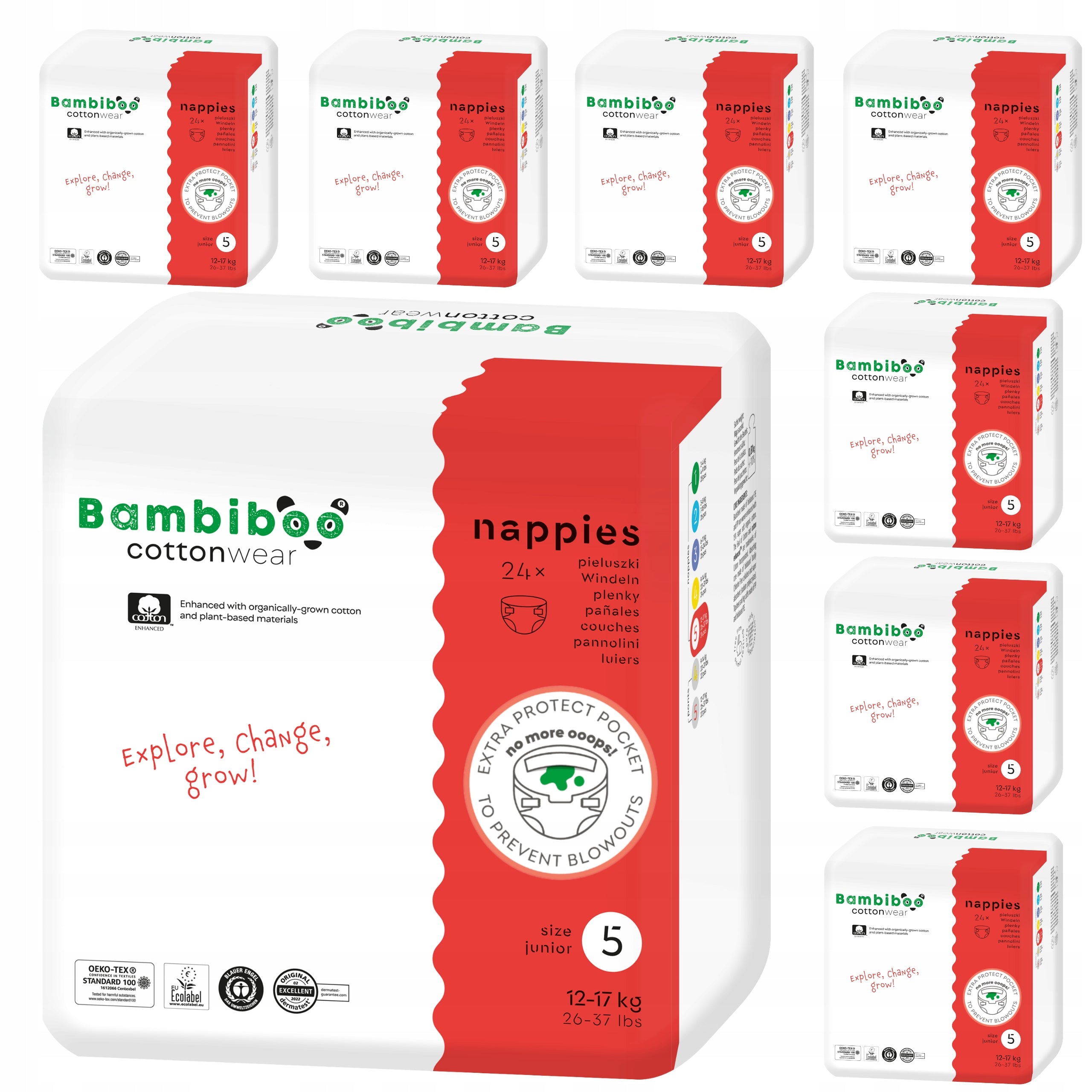 BAMBIBOO DIAPERS 5 8x24pcs COTTONWEAR Disposable 12-17kg JUNIOR