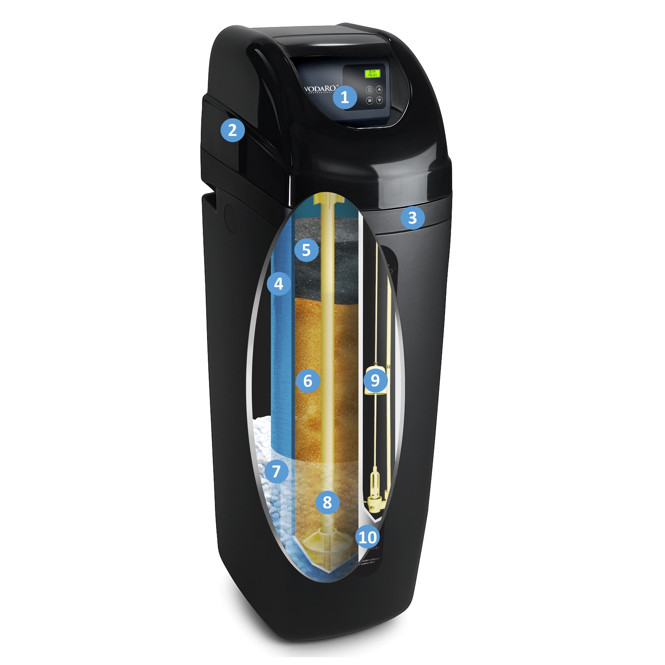 BAMBO CARBON 32 Whole House Water Softener Monospheric Carbon Bed PRO Dominant color black