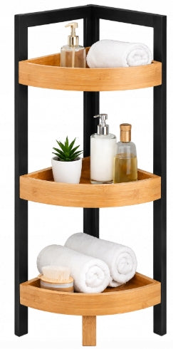 BAMBOO BATHROOM CORNER BOOKCASE 3 LEVELS 77CM MODERN LOFT SHELF Manufacturer code REGAŁ