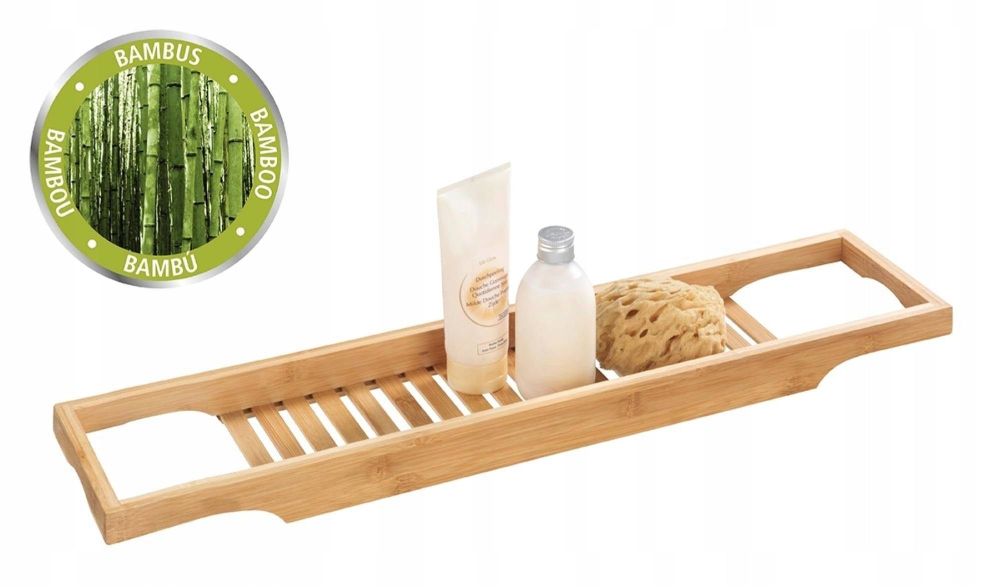 BAMBOO BATHTUB SHELF 70 x 16 x 4,5 cm WENKO Furniture height 4.5 cm