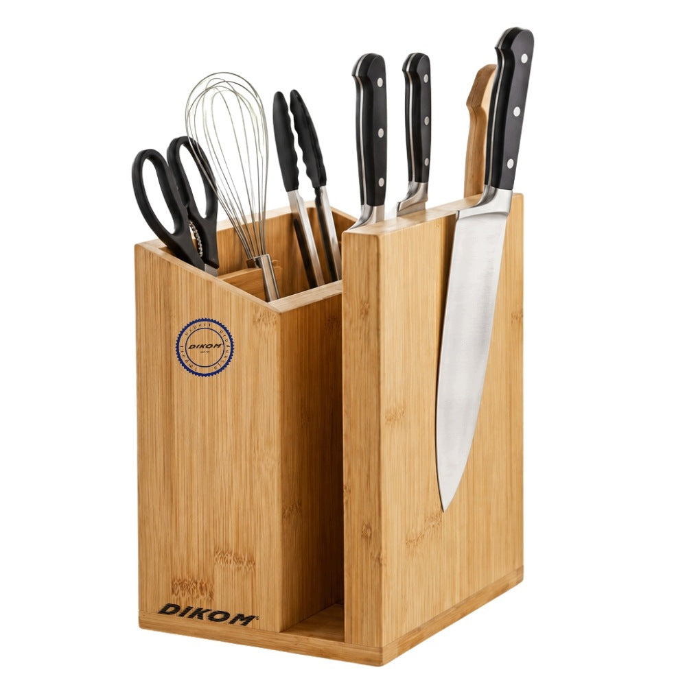BAMBOO BLOCK STAND DIKOM FOR KNIVES KITCHEN ORGANIZER MAGNETIC ROOMY