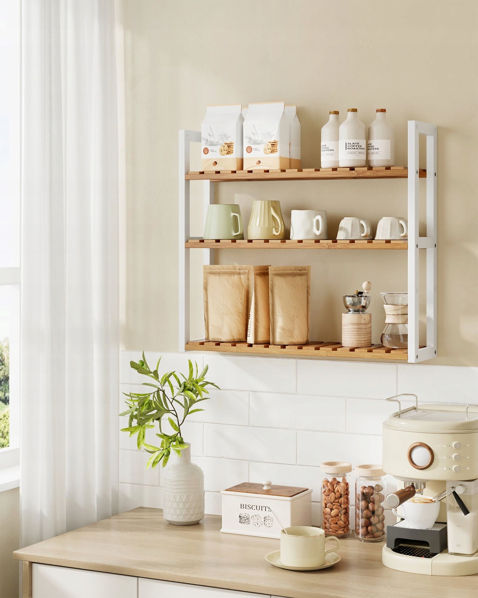 BAMBOO BOOKCASE for kitchen bathroom 3 shelves organizer cabinet EAN (GTIN) 6955880344635