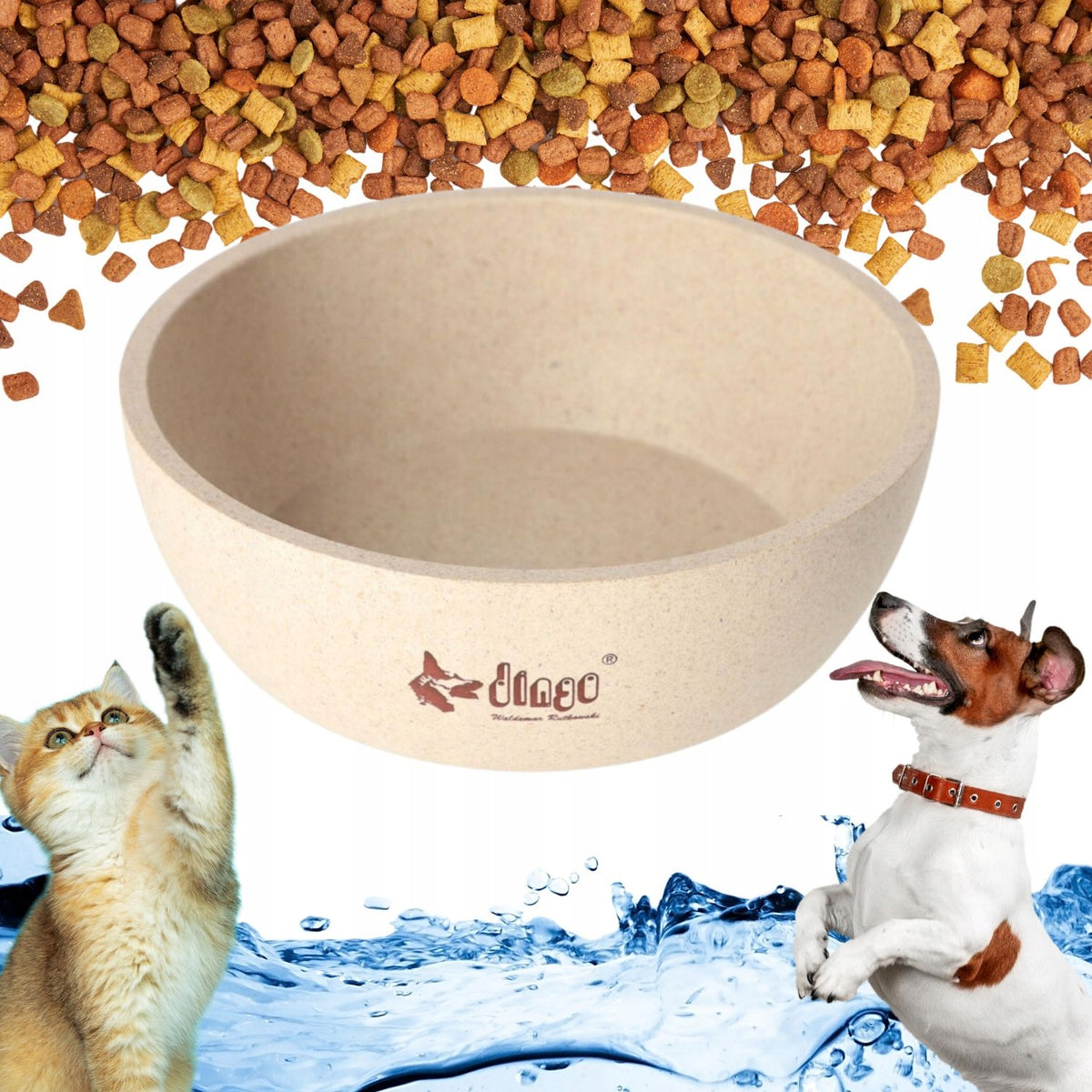 BAMBOO BOWL NON-SLIP FOR CAT DOG Capacity: 800ml Diameter 17cm