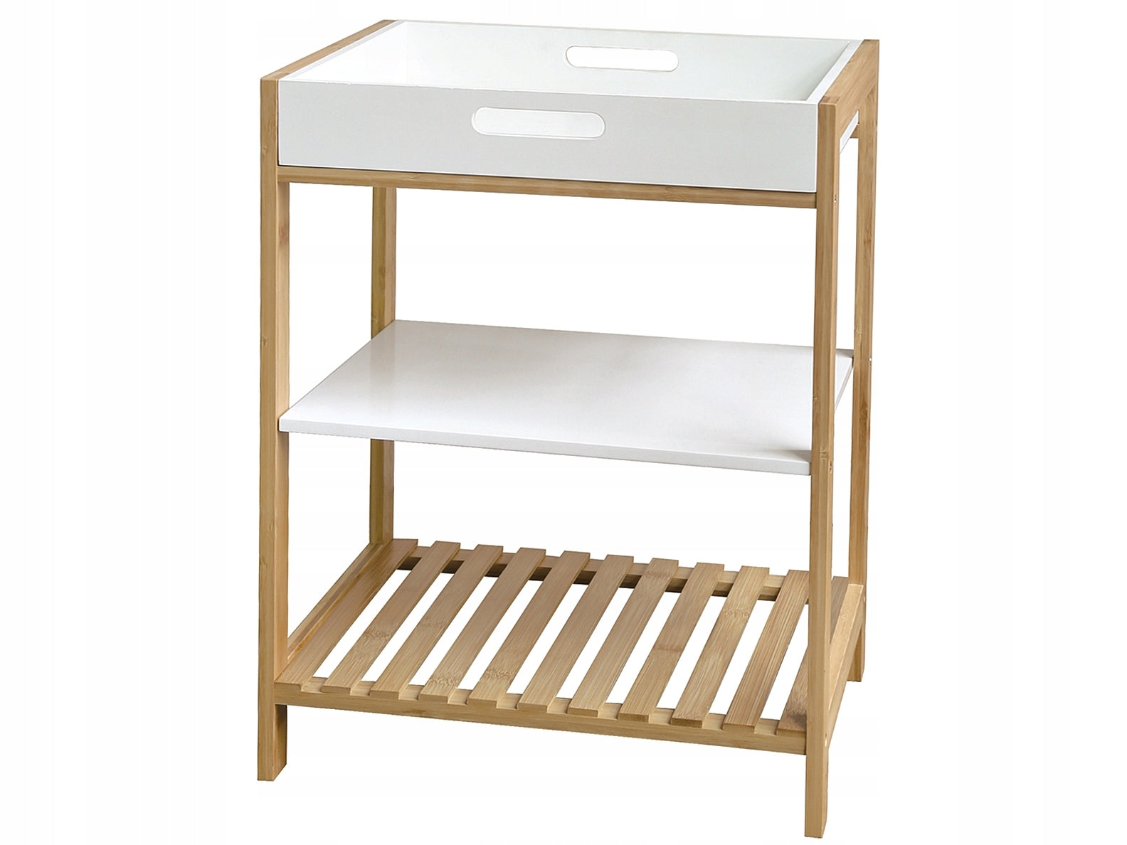 BAMBOO Bathroom SHELF BOOKCASE with tray for bathroom or kitchen 50cm