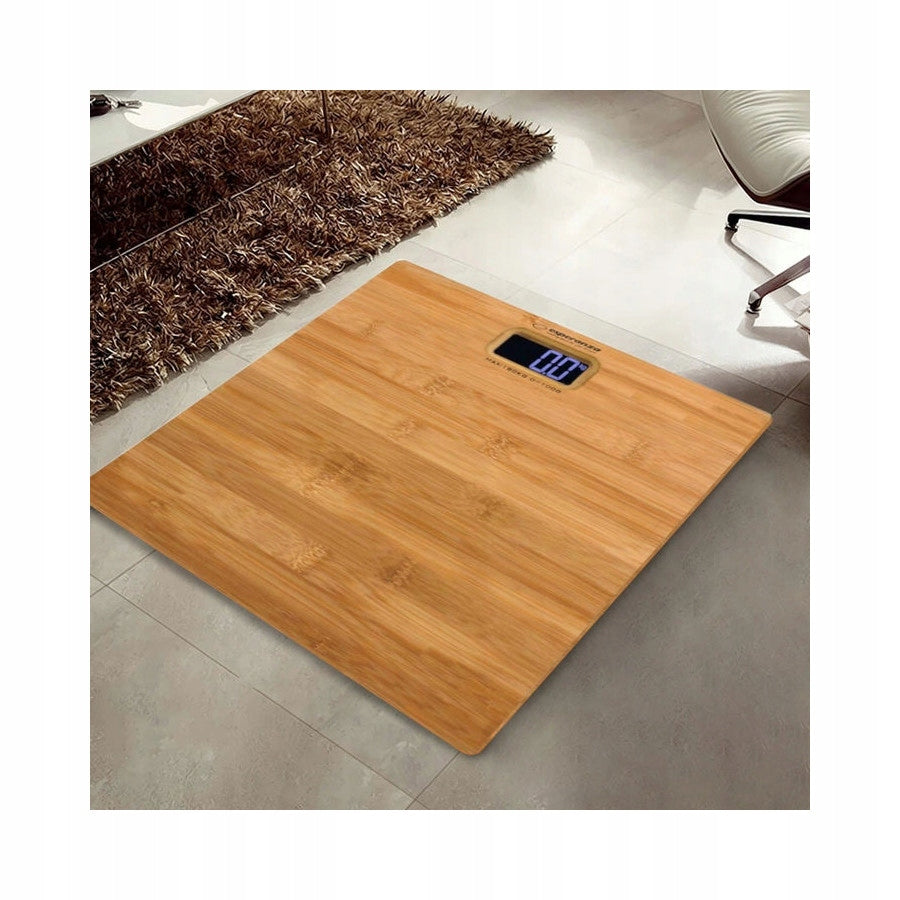 BAMBOO ELECTRONIC BATHROOM SCALE UP TO 180 kg LCD DIGITAL SENSORS Packaging status original